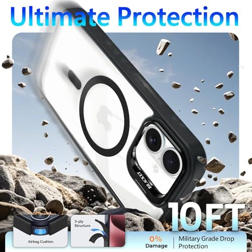 VONZEE Clear Camera Kickstand Case for iPhone 17, Built-in Adjustable Camera Stand, Clear Magnetic Mag-Safe Shockproof Classic Series Phone Cover (Deep Purple) - Image 4