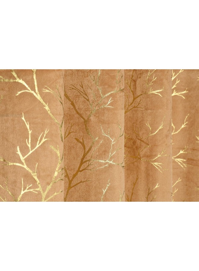 Homefab India Velvet Curtains Room Darkening - Door 7 feet, Pack of 2 Panels, Beige - Image 5