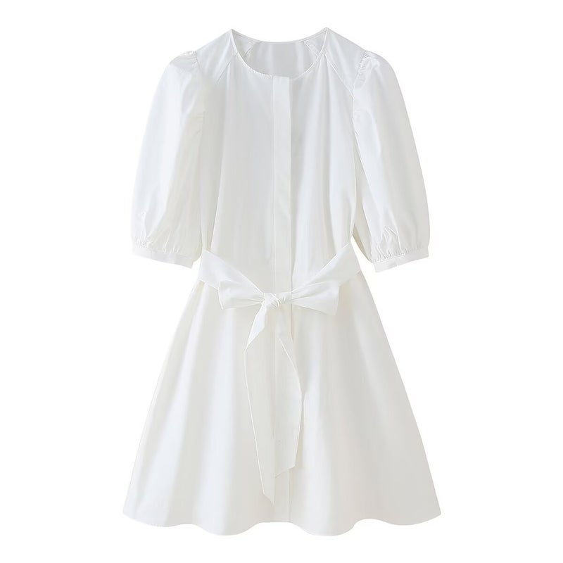 2024 Women'S Striped Poplin Lace Fashion Dress Women - Image 3