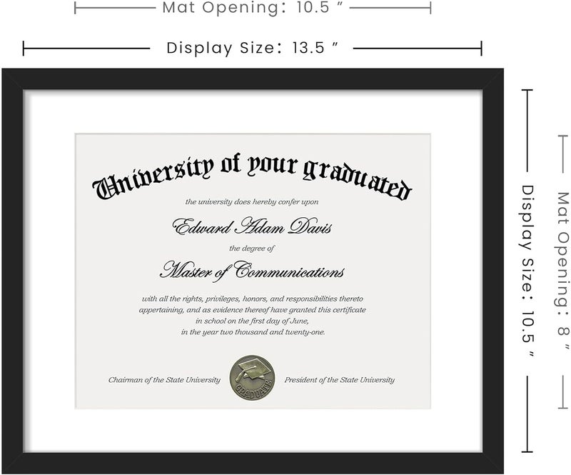 upsimples Diploma Frame with Clear Plexiglass, 11x14 Picture Frame for Certificate Document Degree, Black, 4 Pack - Image 3