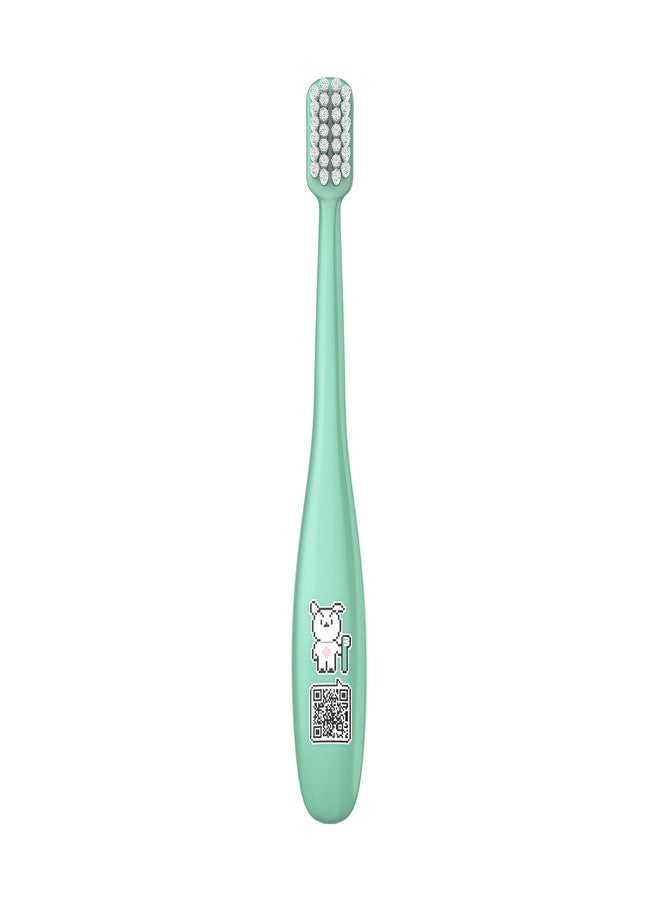 LiveOrals Kids Edu Toothbrush (Mint 6 Units - Fun QR Song for Brushing, Dual Microfine Bristles, Compact 1.8cm Head, Ergonomic Handle, Gentle Care for Kids’ Gums and Teeth - Image 2