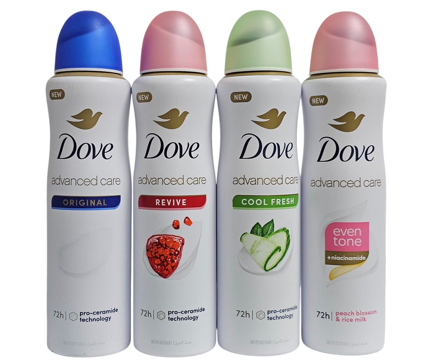 Dove Deodorant Set Antiperspirant 4 Different Scents