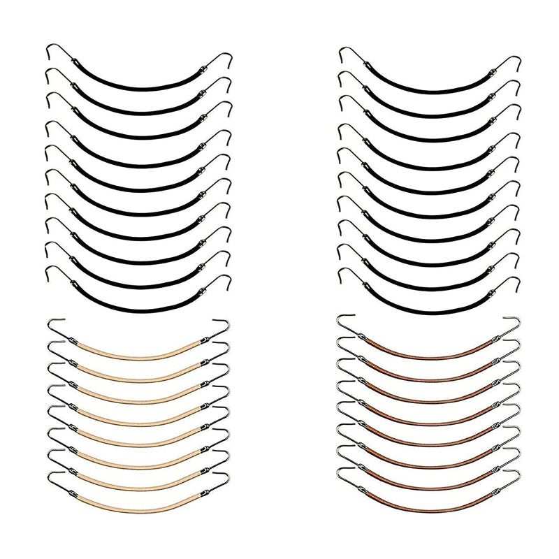 YBB 36 Pcs Ponytail Hooks Hair Clips Elastic Hair Ties Ponytail Holders for Women Hair Styling Black Brown and Gold