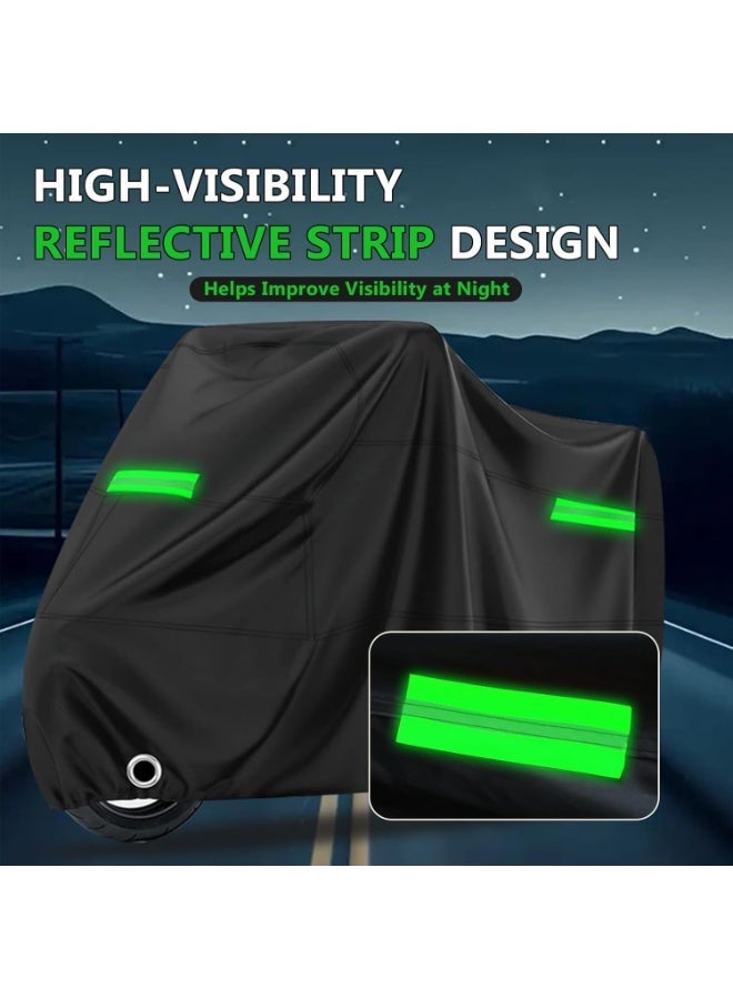 Joybos 190T Waterproof  Sun Shade  Motorcycle Cover, Dustproof, Rainproof, UV Resistant, Internal and External Protection, With Lock Groove Storage Bag（XXL）245*105*125CM - Image 5