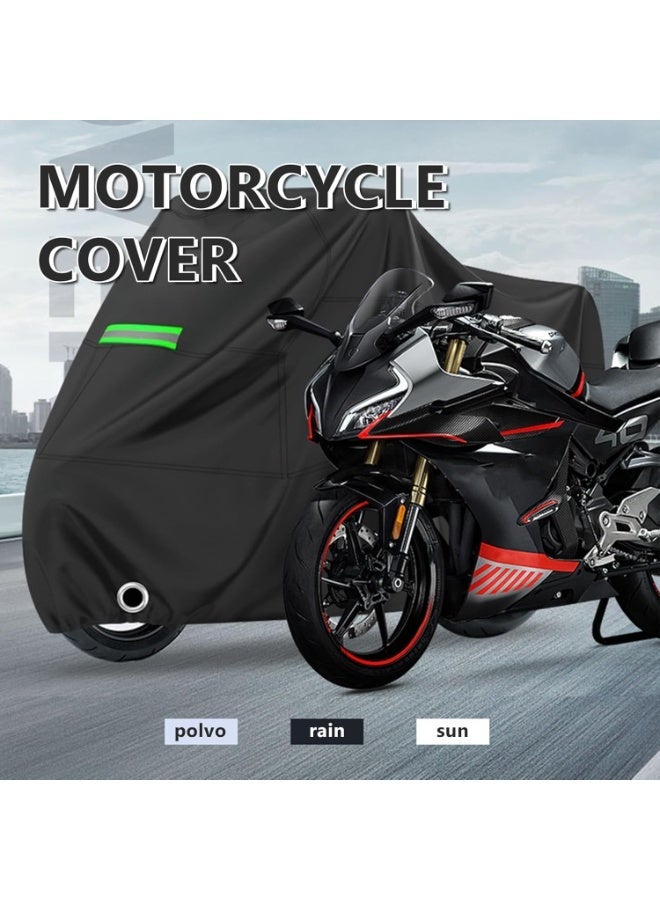 Joybos 190T Waterproof  Sun Shade  Motorcycle Cover, Dustproof, Rainproof, UV Resistant, Internal and External Protection, With Lock Groove Storage Bag（XXL）245*105*125CM - Image 2