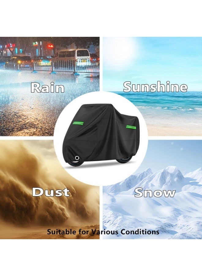 Joybos 190T Waterproof  Sun Shade  Motorcycle Cover, Dustproof, Rainproof, UV Resistant, Internal and External Protection, With Lock Groove Storage Bag（XXL）245*105*125CM - Image 3