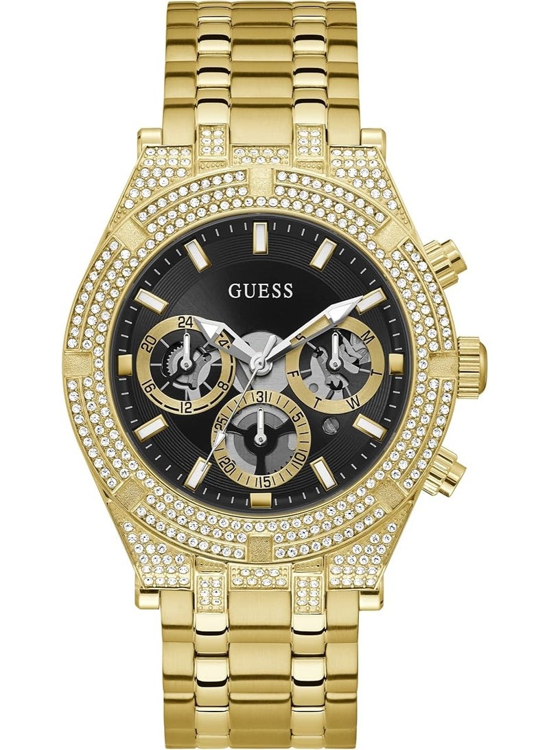 Guess Sport Multifunction Men’s Watch – 44mm Gold PVD & Black Dial GW0455G2 - Image 1