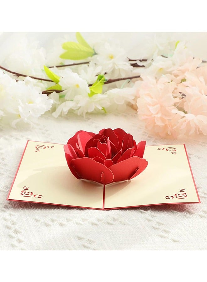 Generic 3D Pop-Up Happy Birthday Card, Red Rose Greeting Card with Envelope Mothers Day Mom Anniversary Wife Husband Happy Birthday  - Image 5