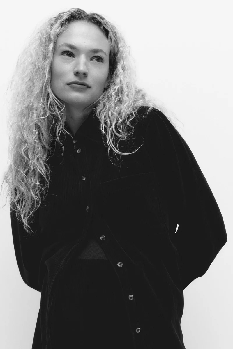 MAMA Ribbed velour shirt