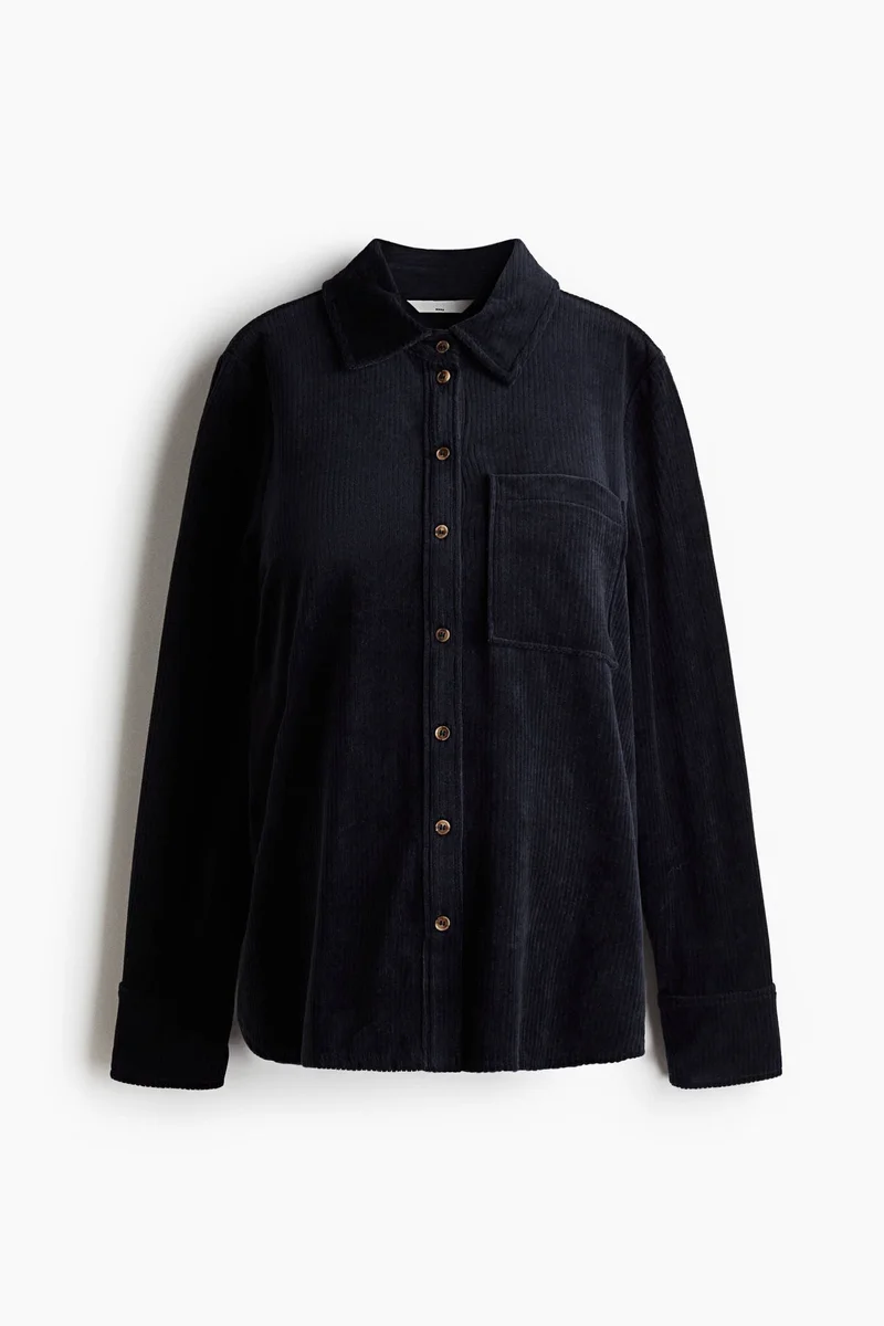 H&M MAMA Ribbed velour shirt