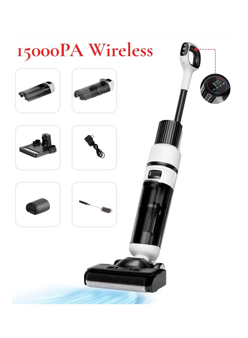 AiQi SmartWash Pro Wireless Wet-Dry Vacuum Mop – 15000Pa Suction, 80°C Sterilization, Hot Air Drying, Anti-Hair Wrap, Dual-Tank, for Hard Floors, Carpets & Pets - Image 1