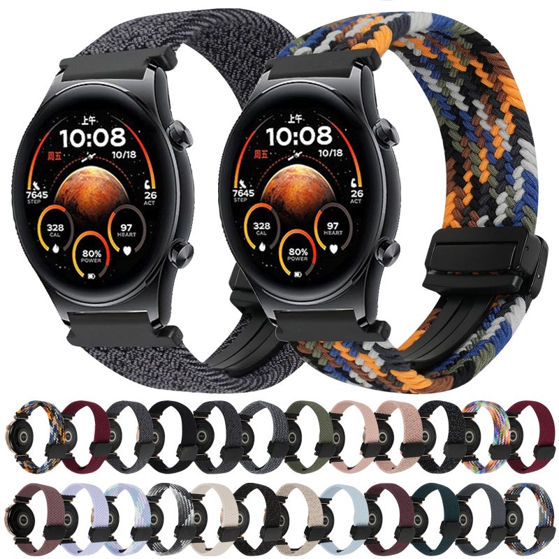 erorex For Honor Watch 4 Pro 22Mm Magnetic Buckle Braided Watch Band(Colorful) - Image 5