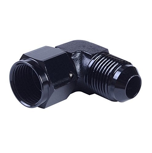 SYKRSS 4AN Aluminum Anodize Finish Male/Female 90 Degree Flare Bulkhead Fitting Adapter AN-4 Black - Image 3