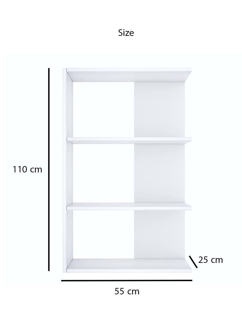 MODERN HOME Wooden Bookcase with 4 Shelves – 110 cm, Black, for Living Room, Bedroom & Office - Image 4