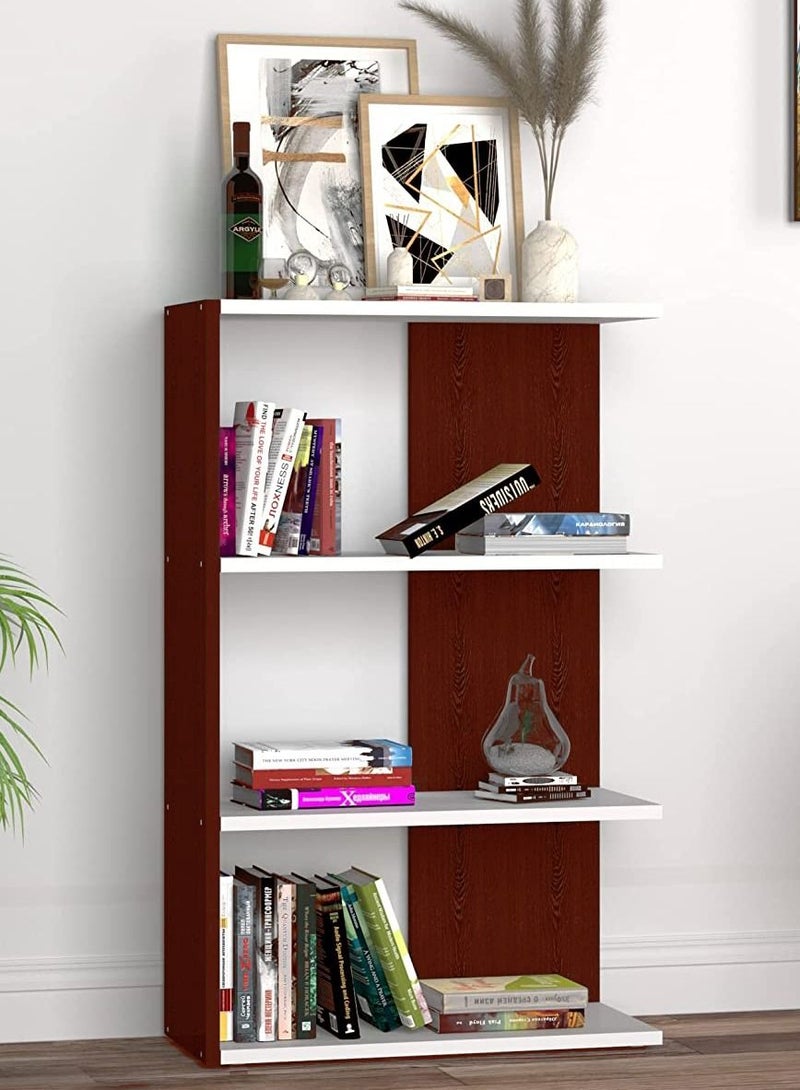 MODERN HOME Wooden Bookcase with 4 Shelves – 110 cm, Black, for Living Room, Bedroom & Office - Image 1