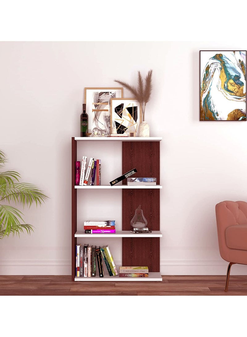 MODERN HOME Wooden Bookcase with 4 Shelves – 110 cm, Black, for Living Room, Bedroom & Office - Image 2