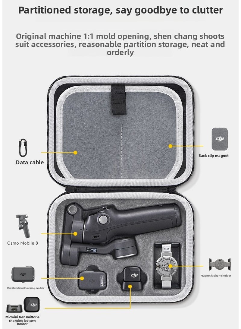 حقيبة تخزين متوافقة مع DJI Mobile 8، حقيبة حمل محمولة بحزام كتف (كروس بودي)، منظم واقٍ مقاوم للماء للاستخدام اليومي والسفر. - Image 3