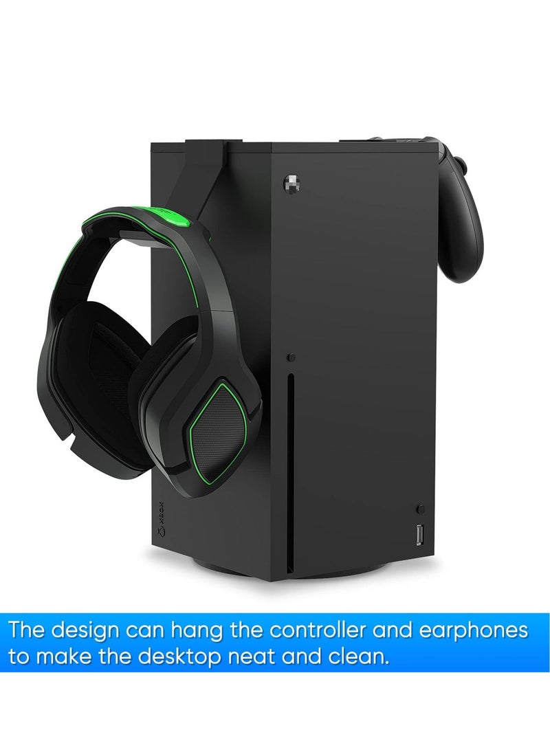 Captaintech Dust Cover Controller Mount Compatible for Xbox Series X 2 in 1 Game Accessories with Dust Filter Cover Compatible for XSX Console and 2 Holder Hanger Stand for Series X Controller Game Headset - Image 2