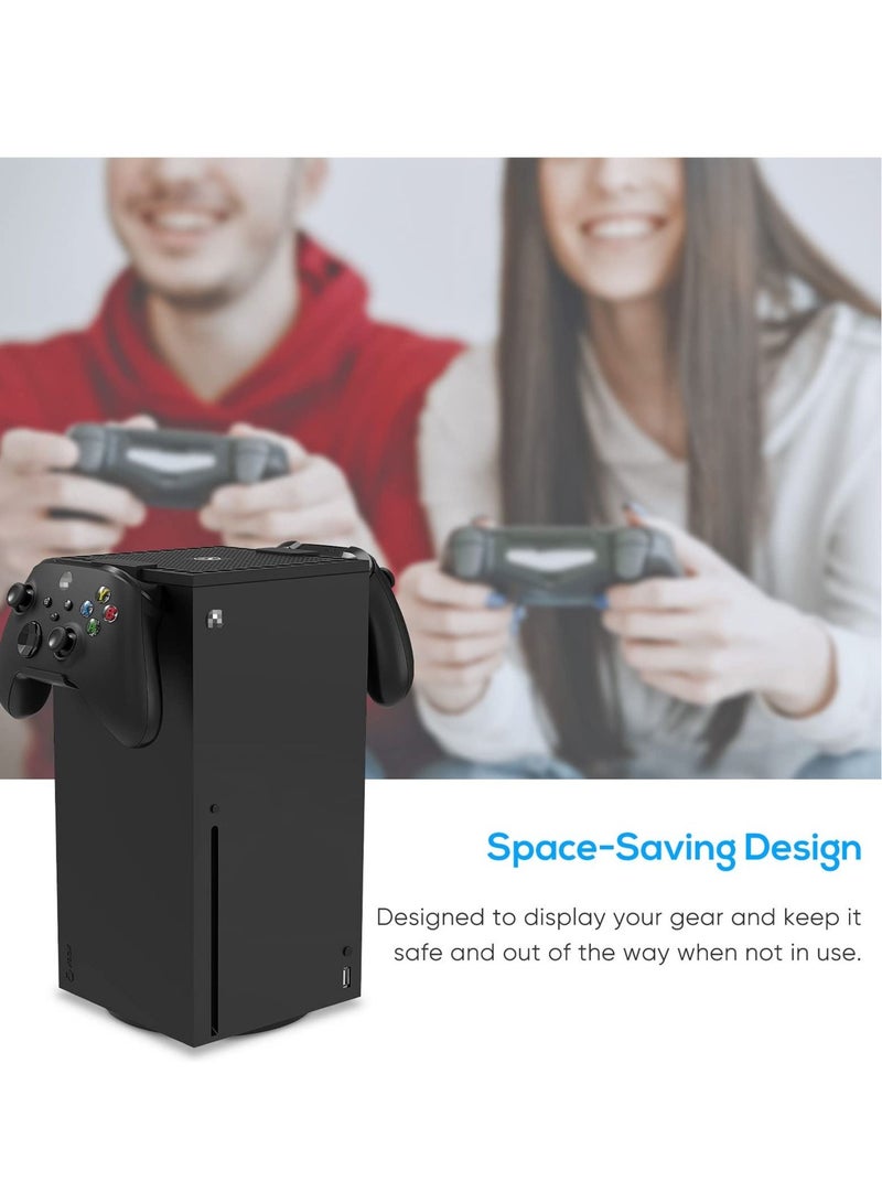 Captaintech Dust Cover Controller Mount Compatible for Xbox Series X 2 in 1 Game Accessories with Dust Filter Cover Compatible for XSX Console and 2 Holder Hanger Stand for Series X Controller Game Headset - Image 3