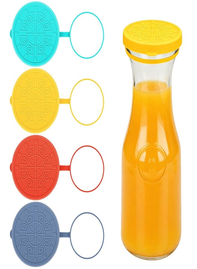 Winceed 4pack Silicone Lids for Netany Glass Carafe 1 Liter 35oz, Reusable Replacement Lid Compatible with a 3.2inch-diameter Glass Carafe, Dishwasher Safe (Lids Only) - Image 1
