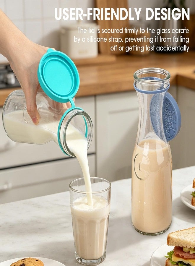 Winceed 4pack Silicone Lids for Netany Glass Carafe 1 Liter 35oz, Reusable Replacement Lid Compatible with a 3.2inch-diameter Glass Carafe, Dishwasher Safe (Lids Only) - Image 3