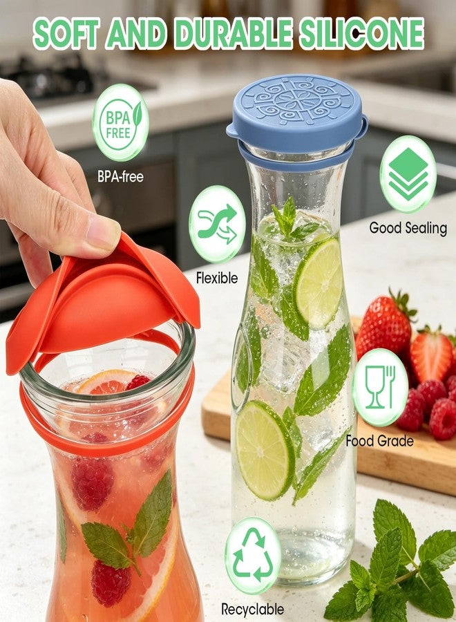 Winceed 4pack Silicone Lids for Netany Glass Carafe 1 Liter 35oz, Reusable Replacement Lid Compatible with a 3.2inch-diameter Glass Carafe, Dishwasher Safe (Lids Only) - Image 5