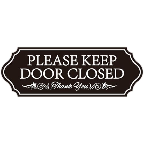 LUHIMO Please Keep Door Closed Sign for House, Self-Adhesive Waterproof Please Close Door Sign Sticker, Indoor/Outdoor Use for Workplace,Store,Cafe, Restaurant and Shop(Black) - Image 1