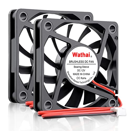 Wathai 60mm x 10mm 12V 2Pin DC Brushless Exhaust Cooling Fan 12 Volt for Small Replacement Cooler 2 Pack - Image 1