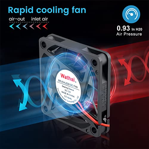 Wathai 60mm x 10mm 12V 2Pin DC Brushless Exhaust Cooling Fan 12 Volt for Small Replacement Cooler 2 Pack - Image 5