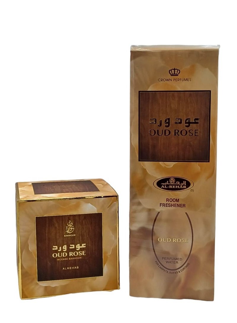 Alrehab A package of two pieces a perfumed bed and Bakhoor Oud Rose - Image 1
