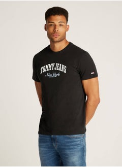 Men's Varsity Logo Slim T-Shirt - Cotton, Black - pzsku/Z7C0D4A25F63B3492FB22Z/45/_/1738050744/1179fd42-592f-4854-ac8c-32a8a4d9b8ed