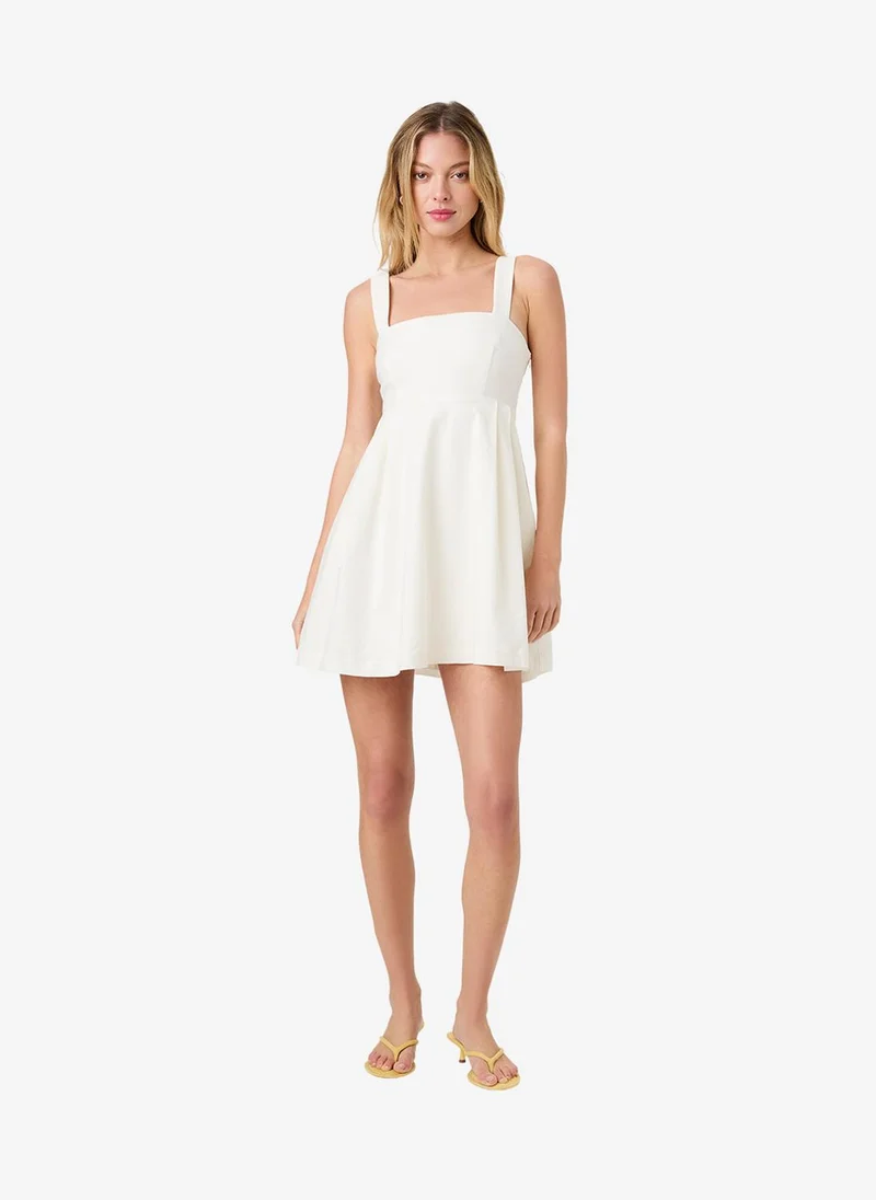 Women's Sum Wht Aspen Linen Babydoll Mini Dress
