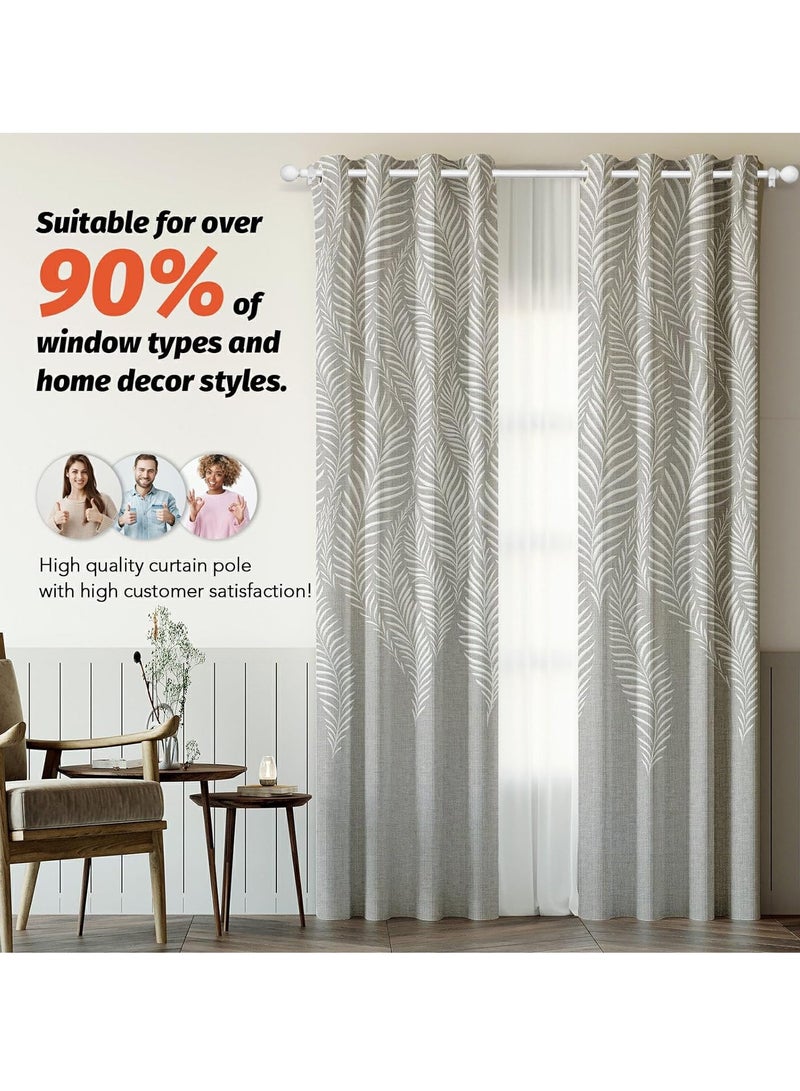 XiuWoo Adjustable Stainless Steel Metal Shower Curtain Rod, Tension Spring Shower Curtain Rod, Tension Telescopic Curtain Pole, Clothes Rail  - Image 5