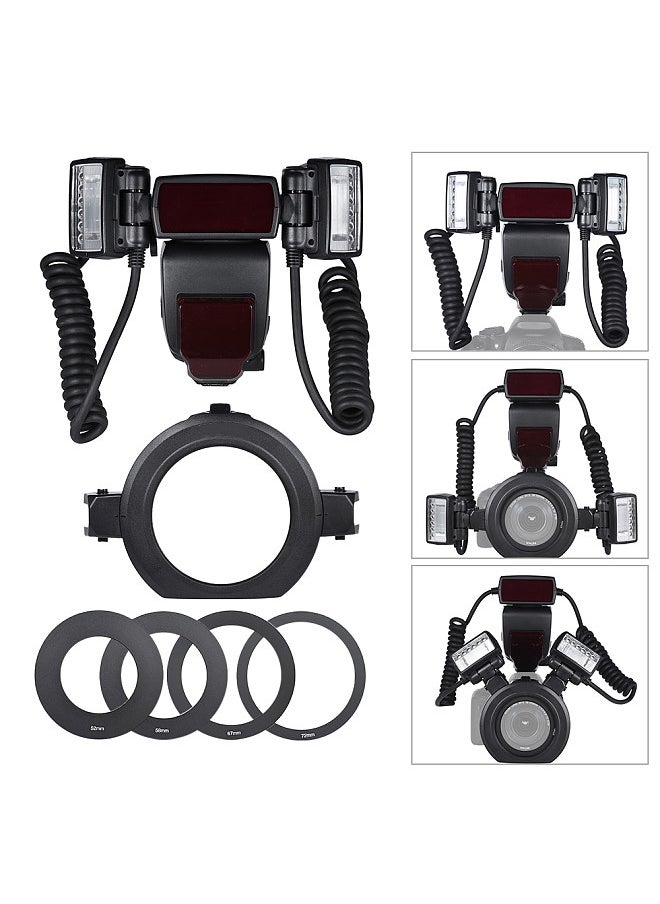 YONGNUO E-TTL Macro Flash Speedlite 5600K with 2pcs Flash Heads and 4pcs Adapter Rings for Canon EOS 1Dx 5D3 6D 7D 70D 80D Cameras  - Image 4