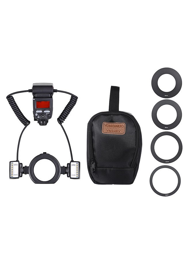 YONGNUO E-TTL Macro Flash Speedlite 5600K with 2pcs Flash Heads and 4pcs Adapter Rings for Canon EOS 1Dx 5D3 6D 7D 70D 80D Cameras  - Image 1