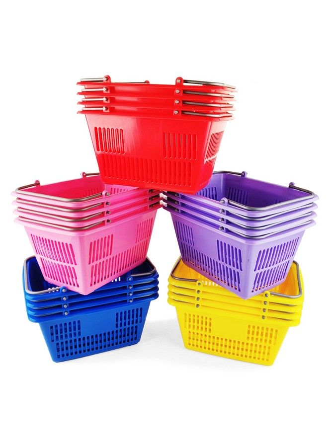BOLEY Classroom Baskets 20 Pk 10 X 6In Small Plastic Stackable Basket Set With Handles Classroom Bins In Bright Colors - Image 1