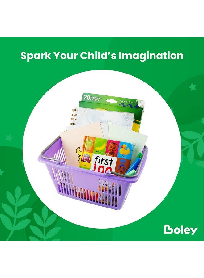 BOLEY Classroom Baskets 20 Pk 10 X 6In Small Plastic Stackable Basket Set With Handles Classroom Bins In Bright Colors - Image 4