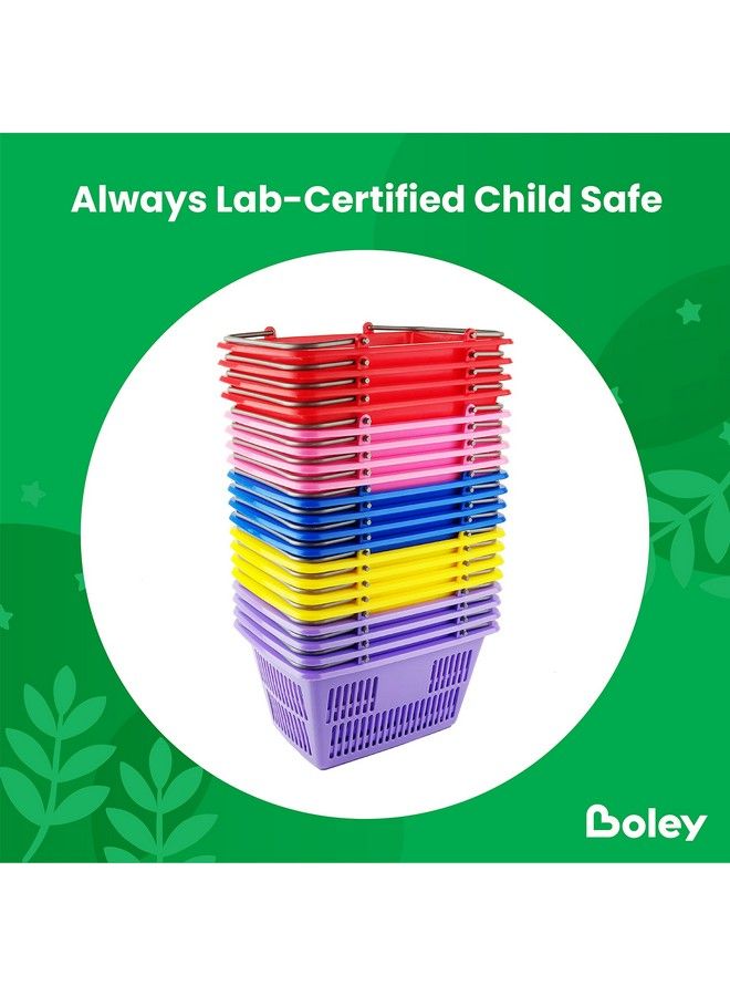 BOLEY Classroom Baskets 20 Pk 10 X 6In Small Plastic Stackable Basket Set With Handles Classroom Bins In Bright Colors - Image 5
