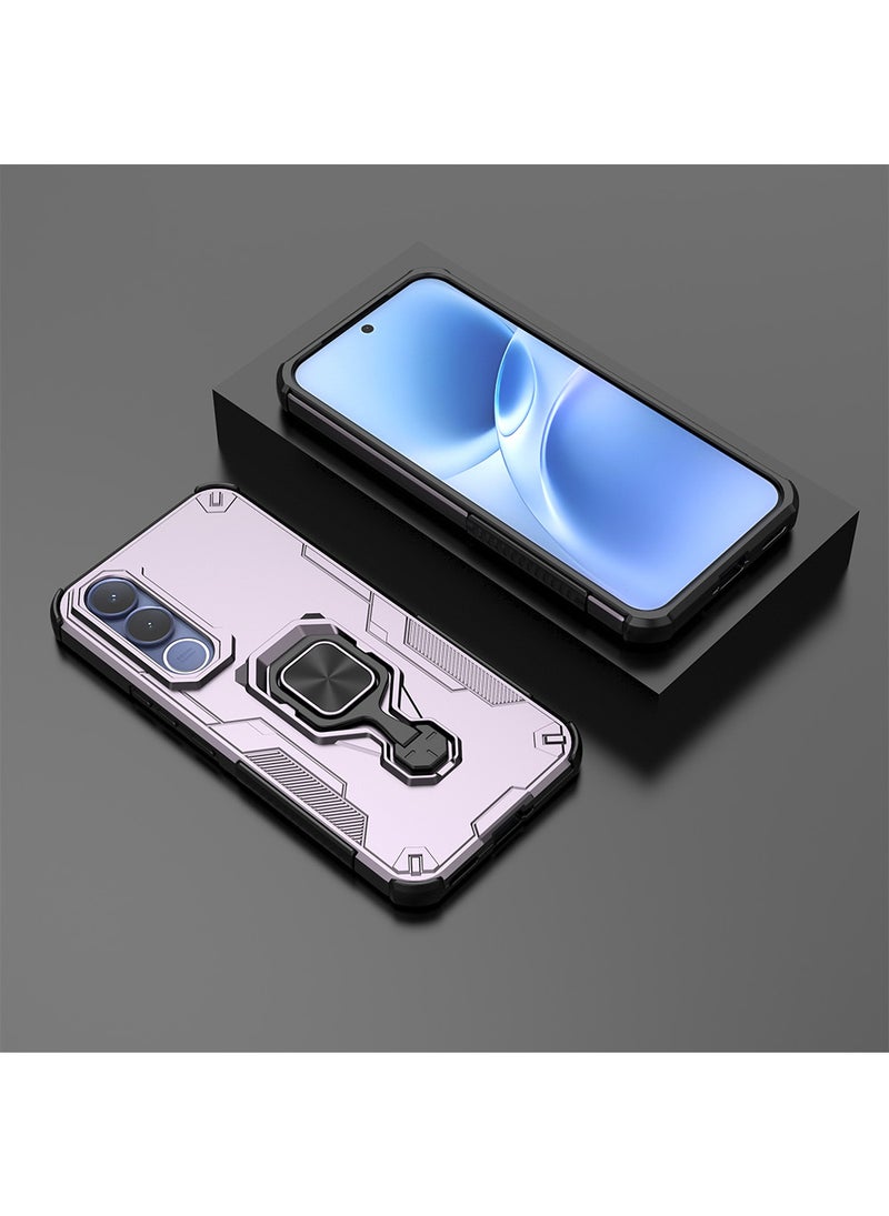 Full Body Protective Phone Case for VIVO V70 FE with Ring Holder | 4 Corner Protection Shockproof, Magnetic Car Mount Compatible, Built-in Kickstand,Pink - Image 5