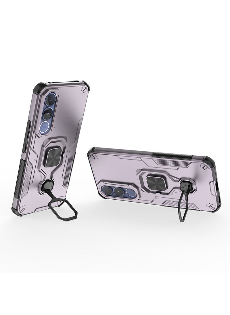 Full Body Protective Phone Case for VIVO V70 FE with Ring Holder | 4 Corner Protection Shockproof, Magnetic Car Mount Compatible, Built-in Kickstand,Pink - Image 4