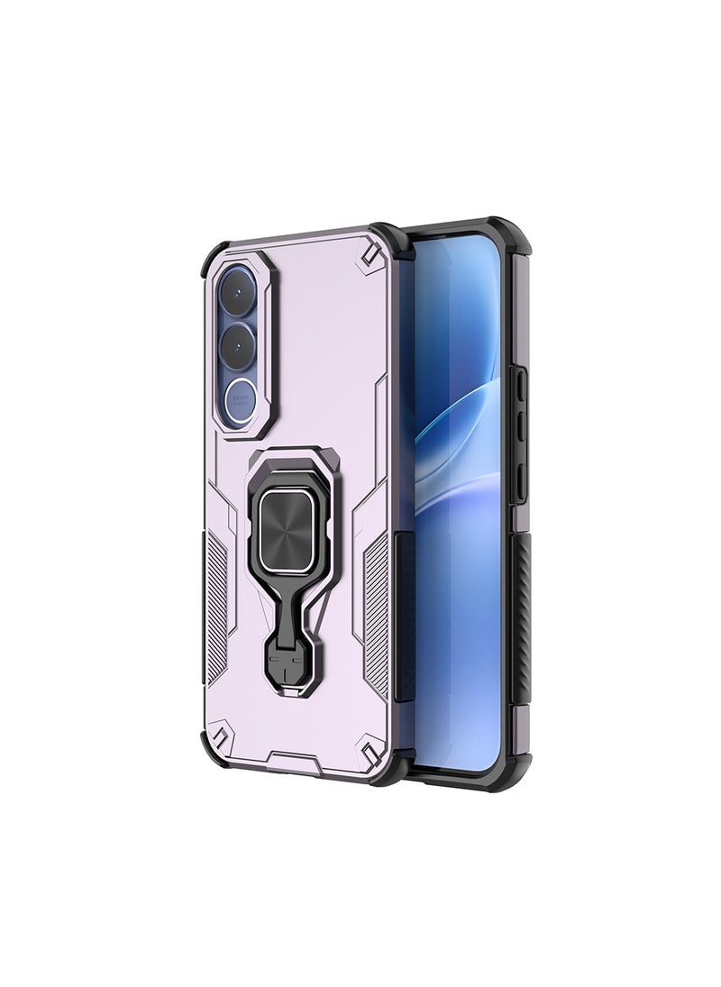 Full Body Protective Phone Case for VIVO V70 FE with Ring Holder | 4 Corner Protection Shockproof, Magnetic Car Mount Compatible, Built-in Kickstand,Pink - Image 2