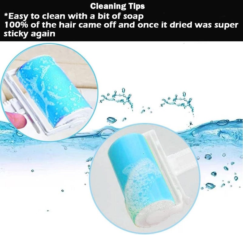 NUOBUT ,Sticky Lint Roller 3 Pack, Reusable&Washable Lint Roller Pet Hair Remover Include Large and Small Size Cleaner for Clothes, Pet Hairs, Carseats - Image 3