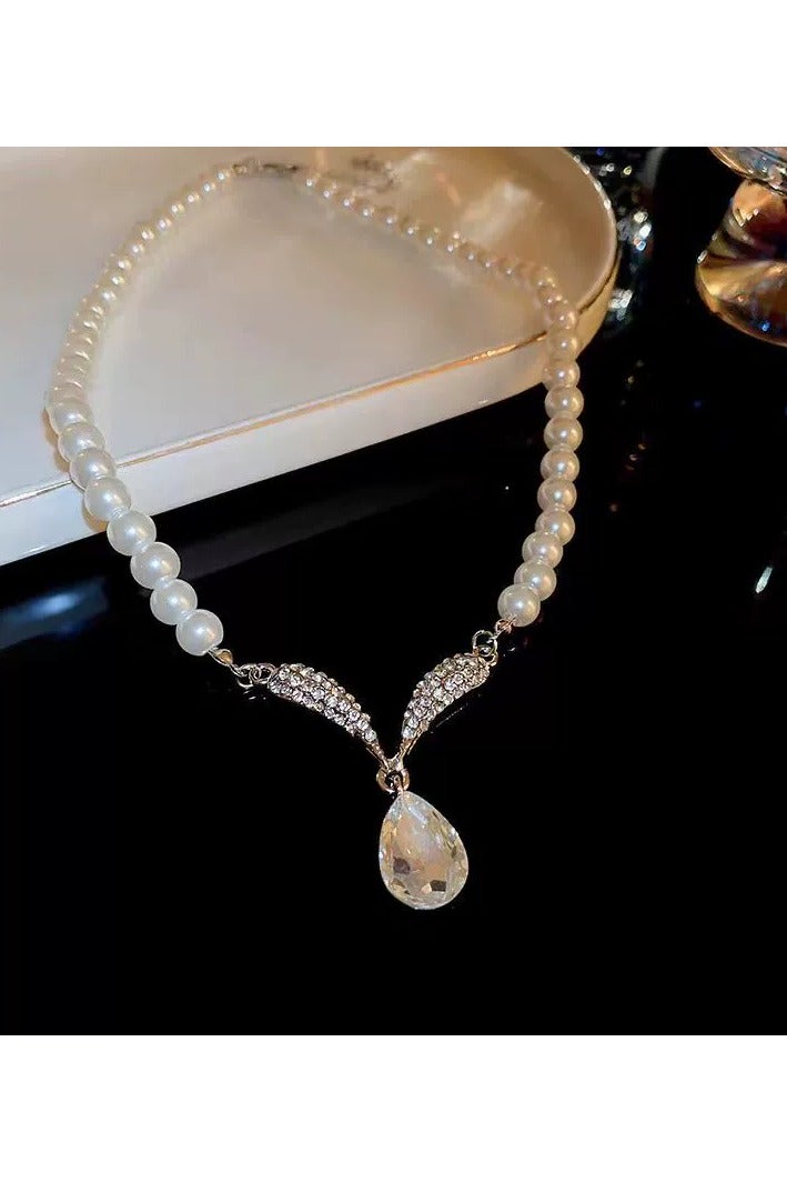 Goolsky Trendy Korean Pearl Necklace & Earrings Set – Fashion Bridal Jewelry for Women, Elegant Plated Alloy Accessories for Dress & Wedding - Image 3