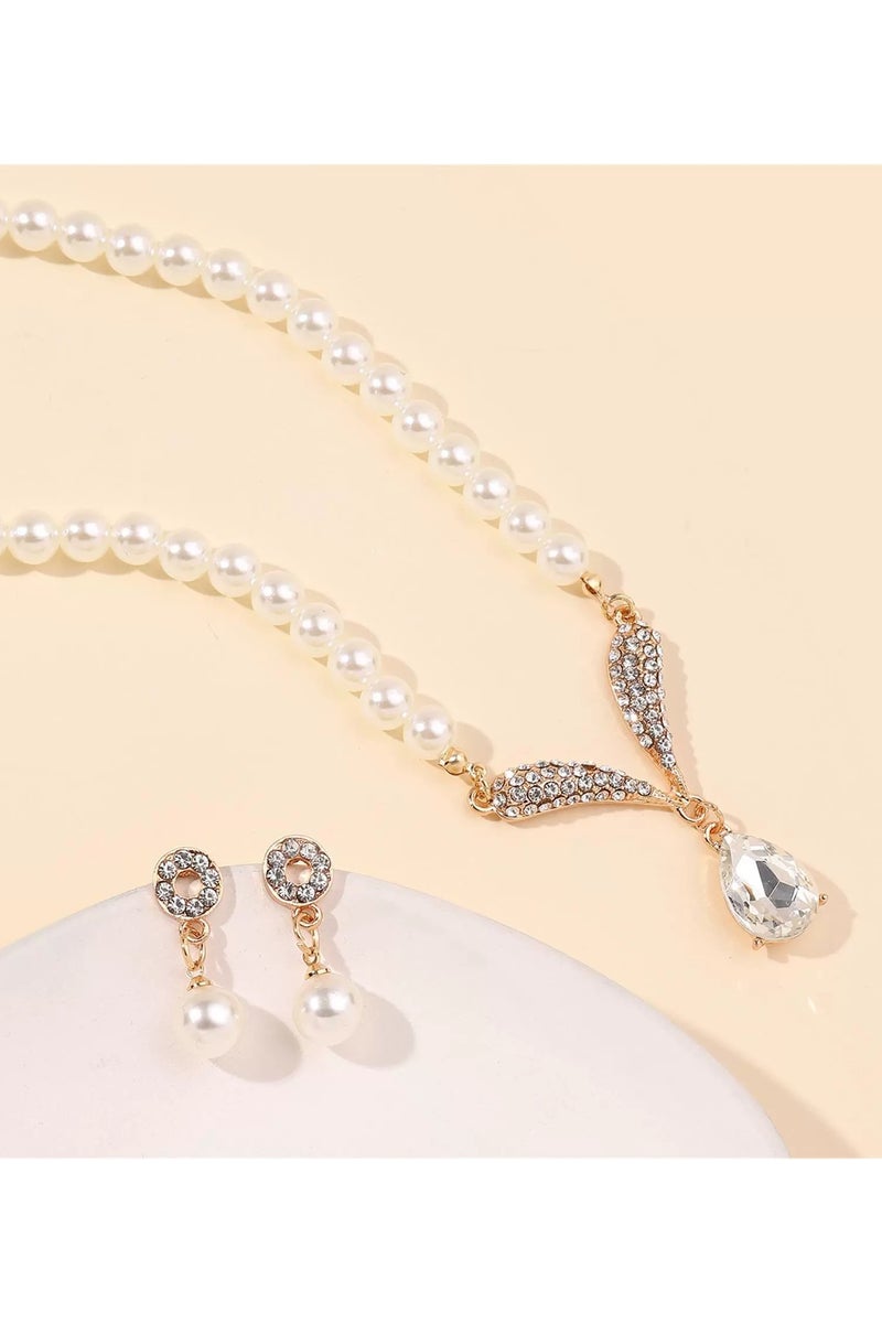 Goolsky Trendy Korean Pearl Necklace & Earrings Set – Fashion Bridal Jewelry for Women, Elegant Plated Alloy Accessories for Dress & Wedding - Image 5