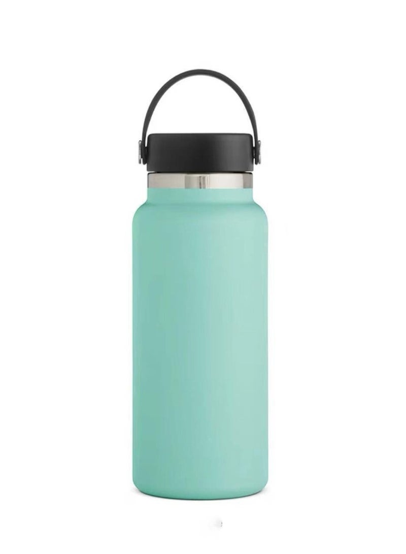 xozgdovg Thermos cup large capacity outdoor sports kettle Double vacuum 32oz green