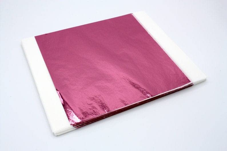 SUMERA WARQ Gold Foil Metallic Foil Paper Sheets Gilding Foil Imitation Leaf for DIY Art Crafts Furniture Decoration (Maroon) - Image 1