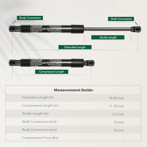 YHTAUTO Set of 2 Front Hood Lift Support Gas Strut Spring Shock Replacement for Honda Accord Crosstour 2010-2011 Crosstour 2012-2015 - Image 3