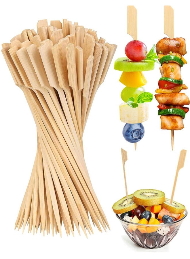 200 قطعة أسياخ من الخيزران للمقبلات، أسياخ شواء بطول 12 سم، أعواد أسنان فاخرة للمقبلات، أسياخ خشبية مسطحة، أعواد طعام للحفلات والمشروبات، شواء الفاكهة، لوحات اللحوم الباردة، إكسسوارات - Image 1
