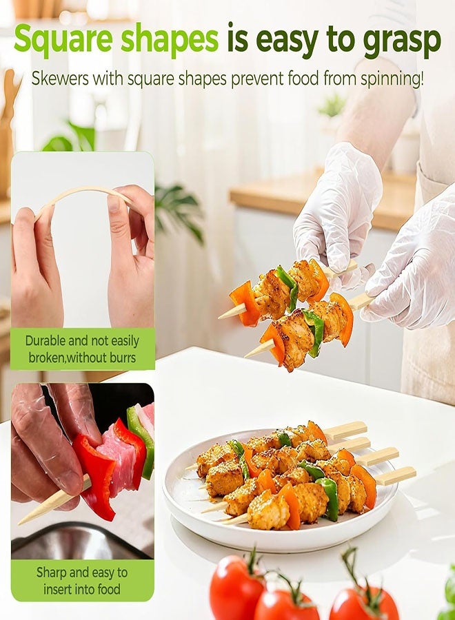200 قطعة أسياخ من الخيزران للمقبلات، أسياخ شواء بطول 12 سم، أعواد أسنان فاخرة للمقبلات، أسياخ خشبية مسطحة، أعواد طعام للحفلات والمشروبات، شواء الفاكهة، لوحات اللحوم الباردة، إكسسوارات - Image 2