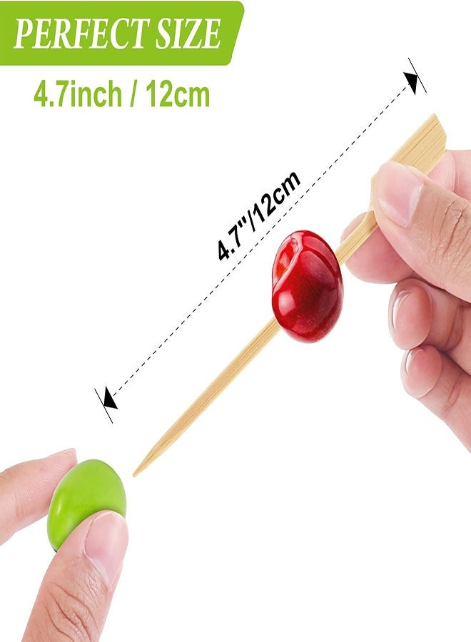 200 قطعة أسياخ من الخيزران للمقبلات، أسياخ شواء بطول 12 سم، أعواد أسنان فاخرة للمقبلات، أسياخ خشبية مسطحة، أعواد طعام للحفلات والمشروبات، شواء الفاكهة، لوحات اللحوم الباردة، إكسسوارات - Image 3